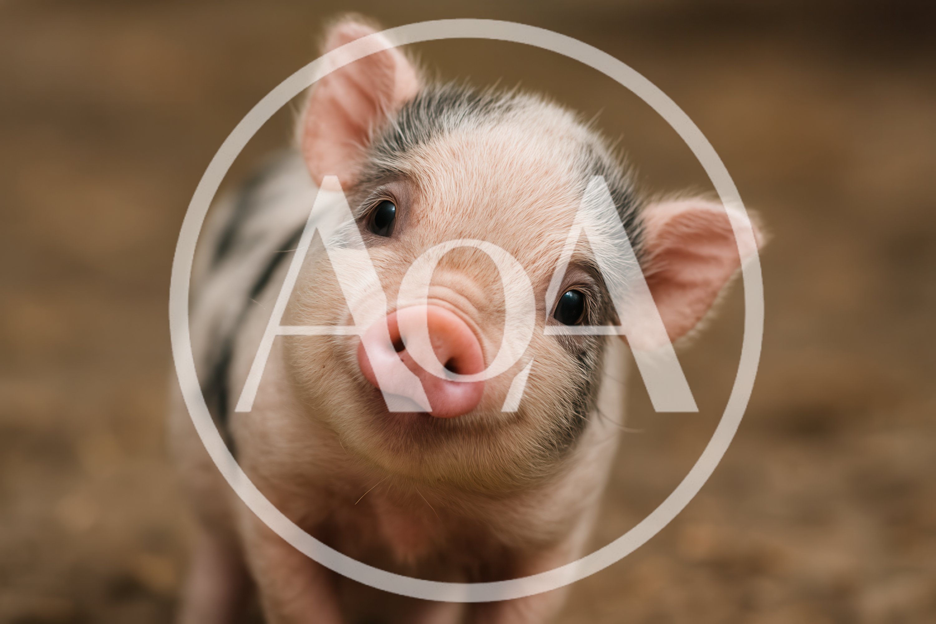 Adorable Baby Piglet Looking Directly At Camera