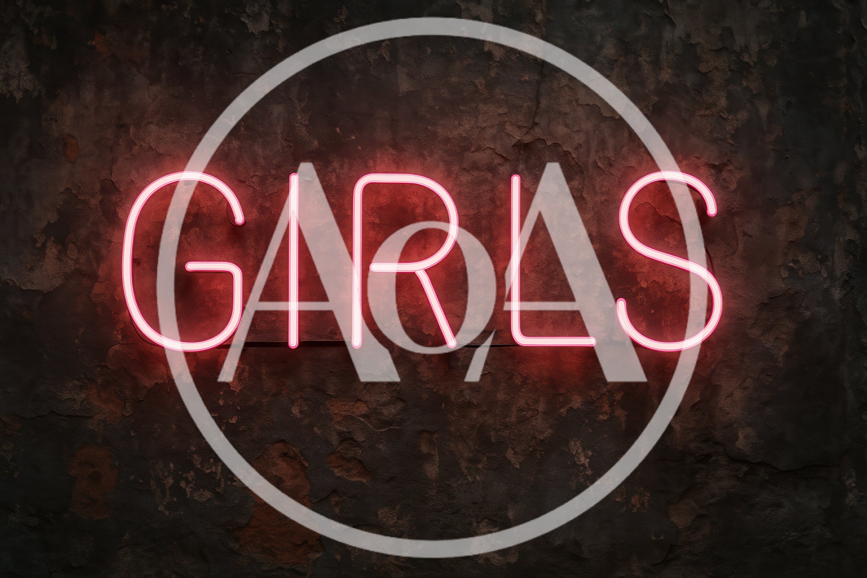 Neon Girls Sign On A Dark Textured Wall