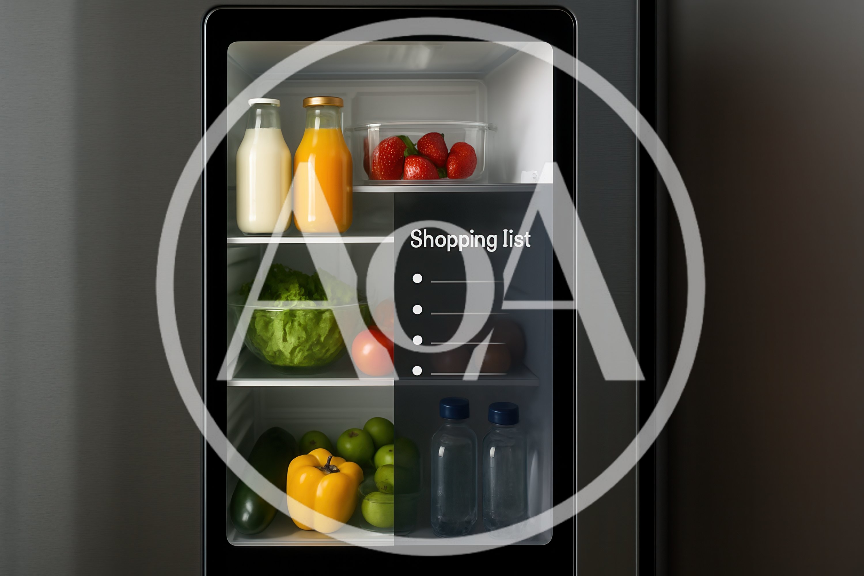 Smart Refrigerator With Digital Shopping List Display