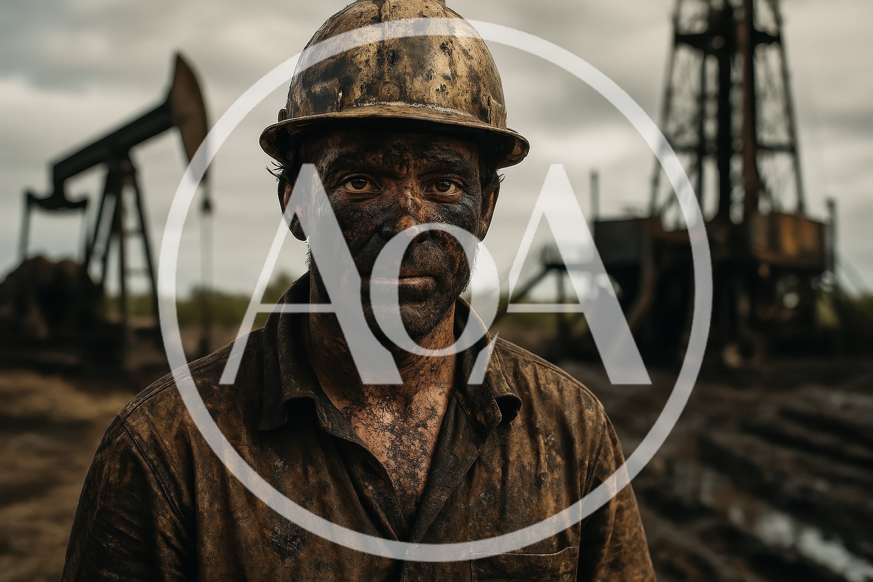 Portrait Of A Grimy Oil Field Worker