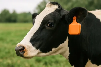 Close Up Portrait Of A Holstein Cow In Pasture