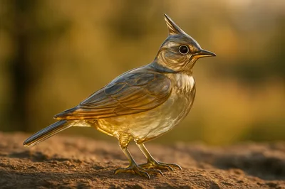 Glass Sculpture Of A Crested Bird