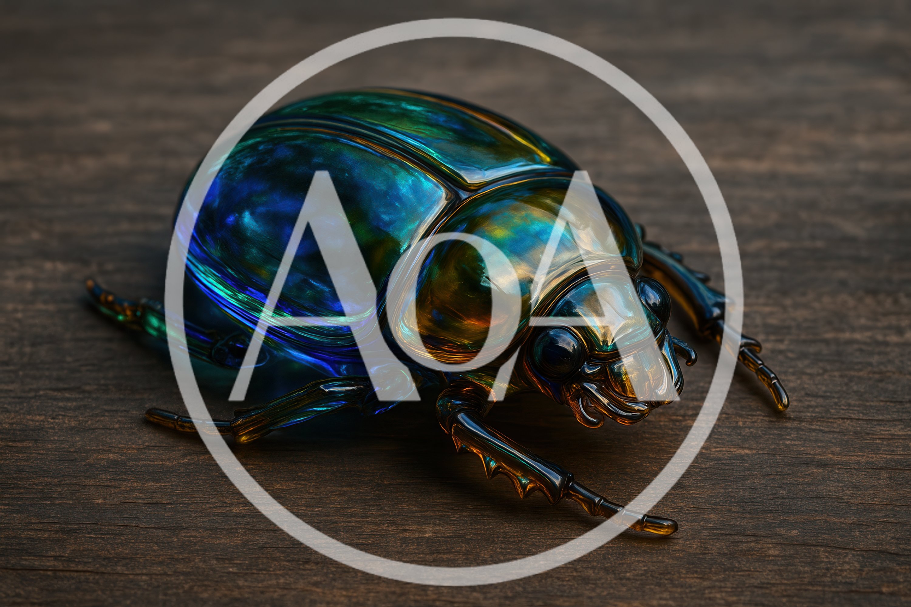 Iridescent Glass Scarab Beetle Figurine