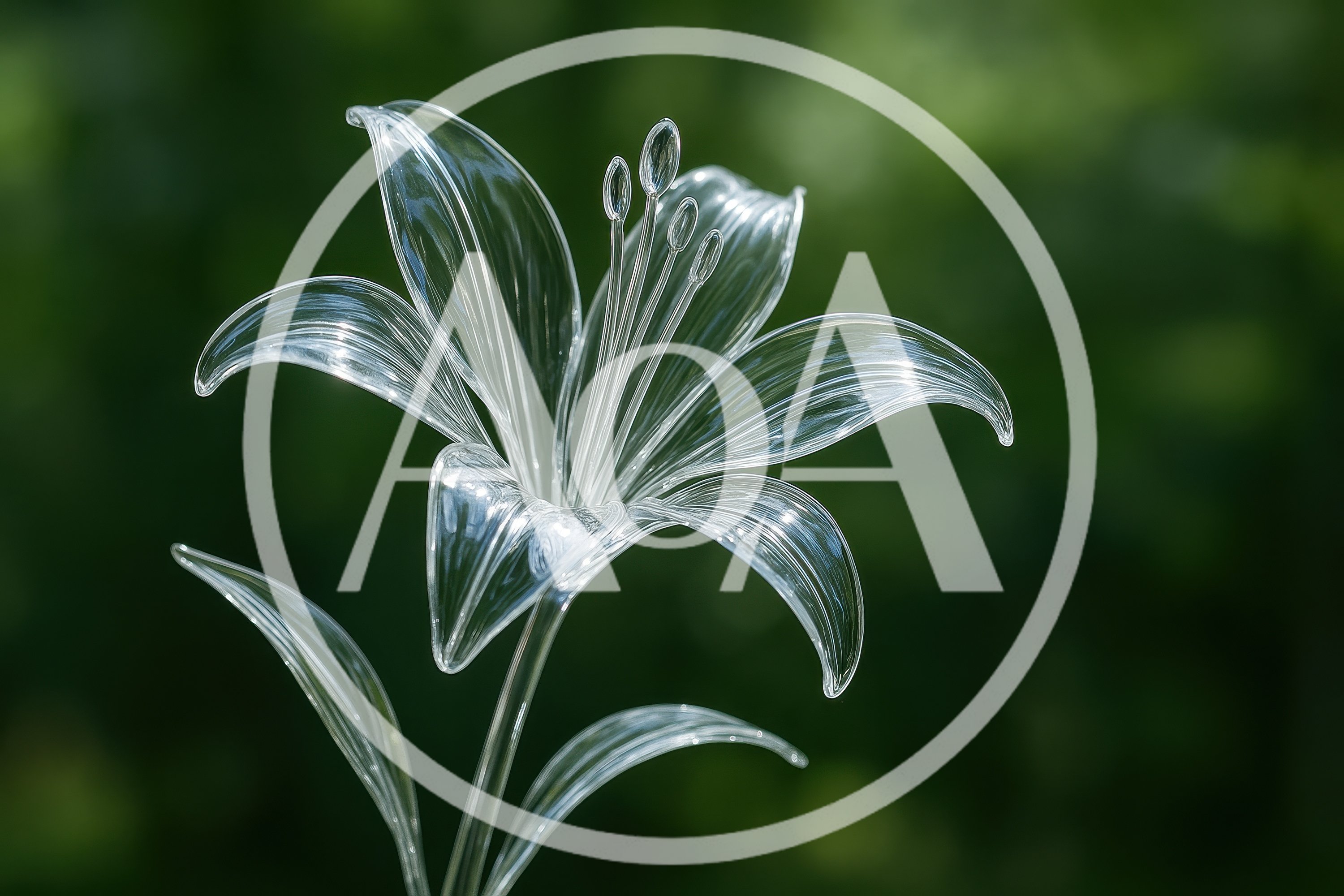 Clear Glass Lily Flower Sculpture