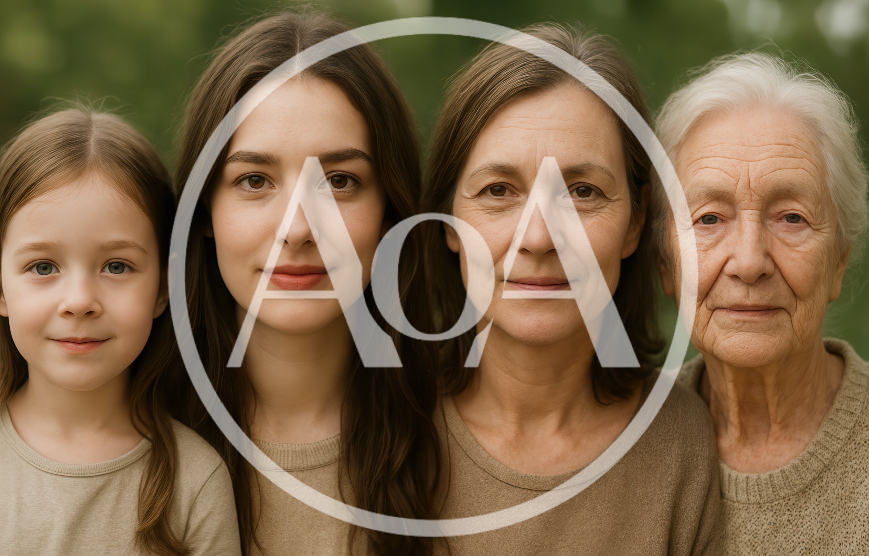Four Generations Of Women Standing Together