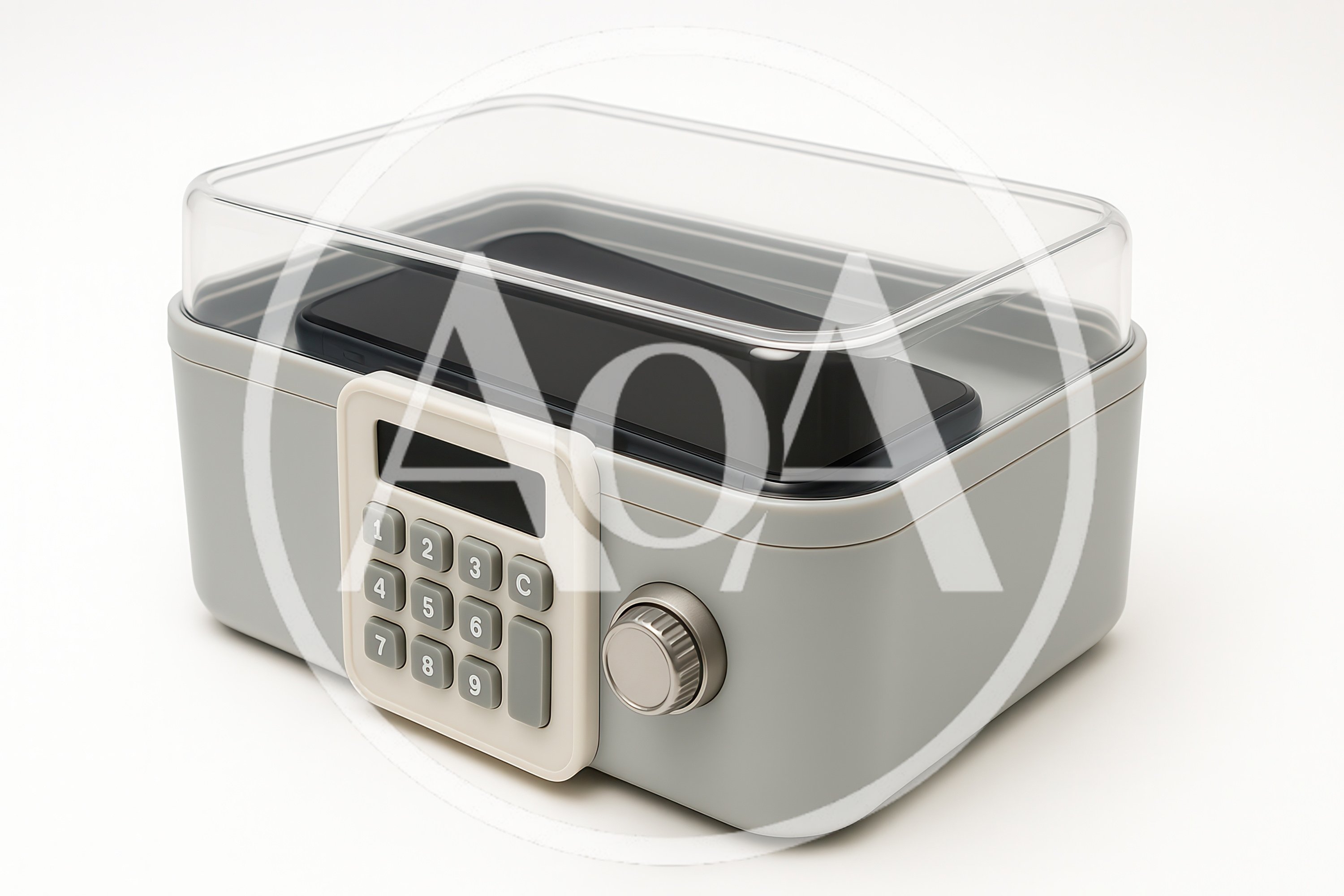 Smartphone Locked Inside A Digital Time Lock Box