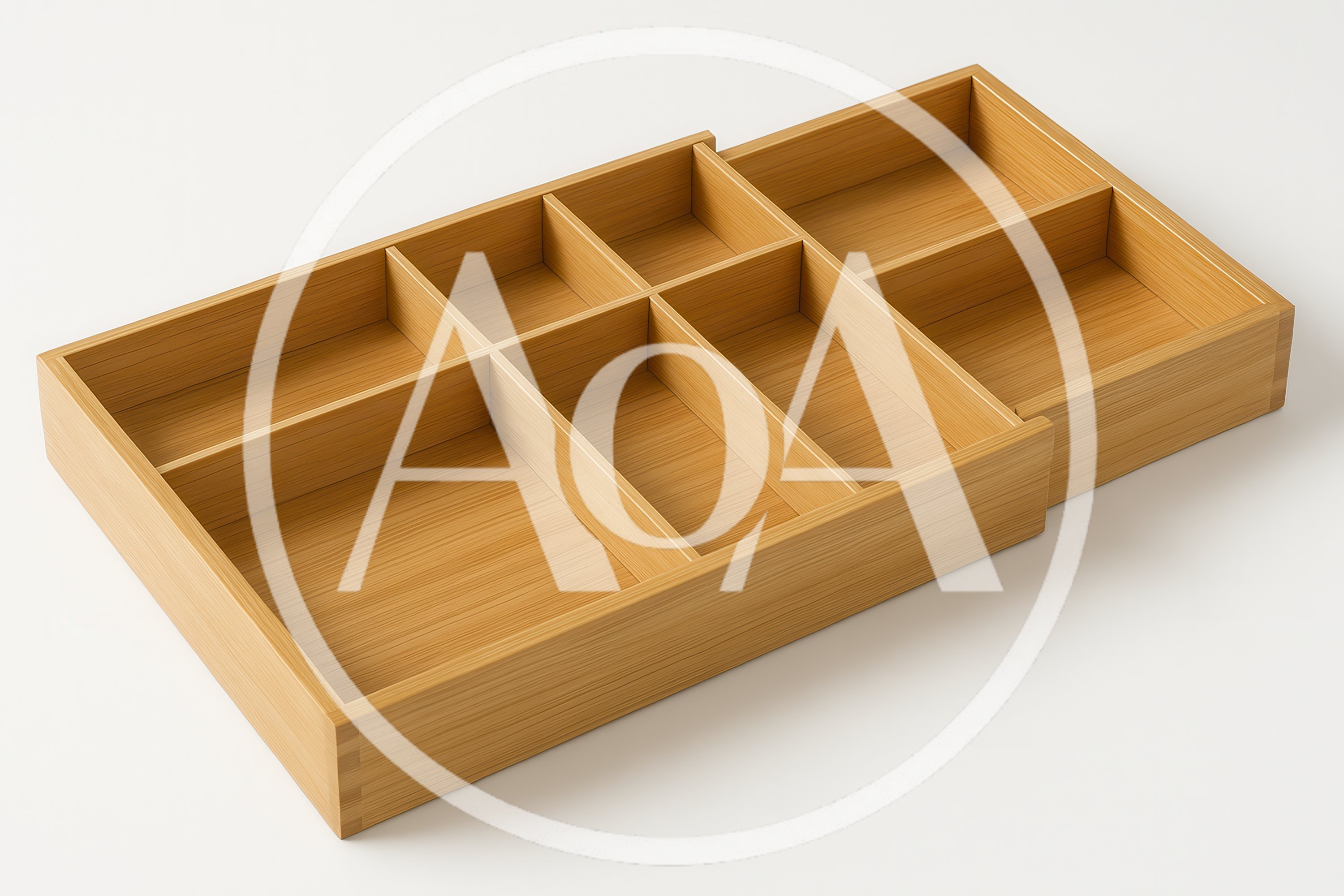 Empty Bamboo Drawer Organizer Tray