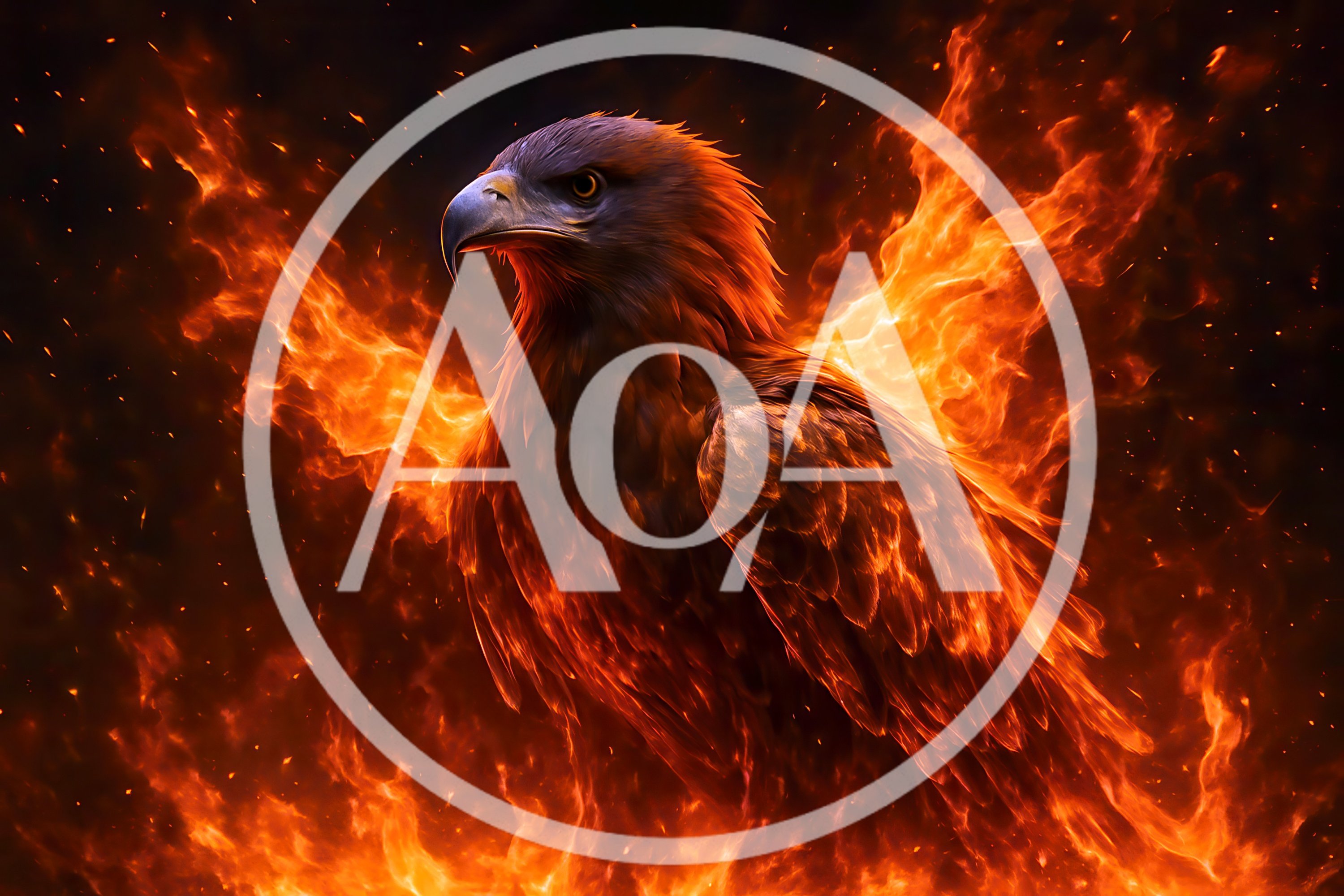 Majestic Eagle Engulfed In Intense Fiery Flames