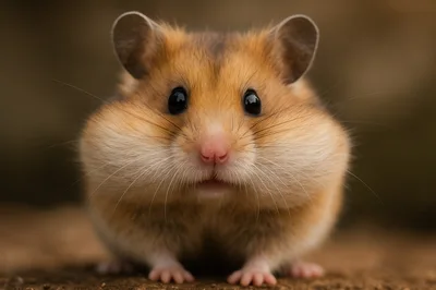 Close Up Portrait Of A Syrian Hamster