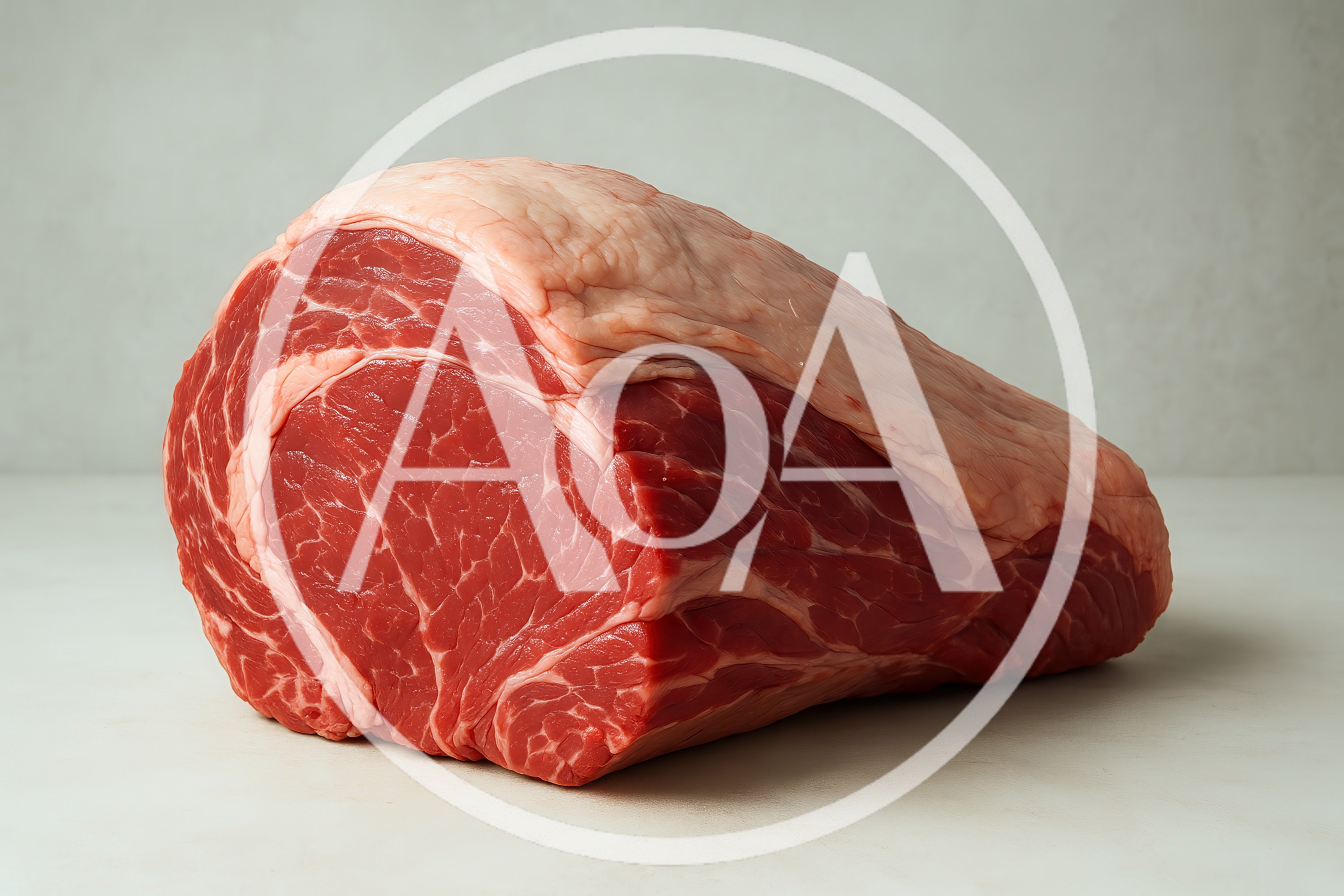 Raw Beef Ribeye Roast On White Surface