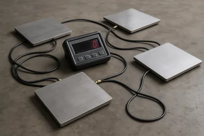 Digital Industrial Scale System With Four Weighing Platforms