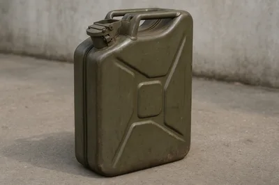 Vintage Military Style Olive Green Metal Jerry Can