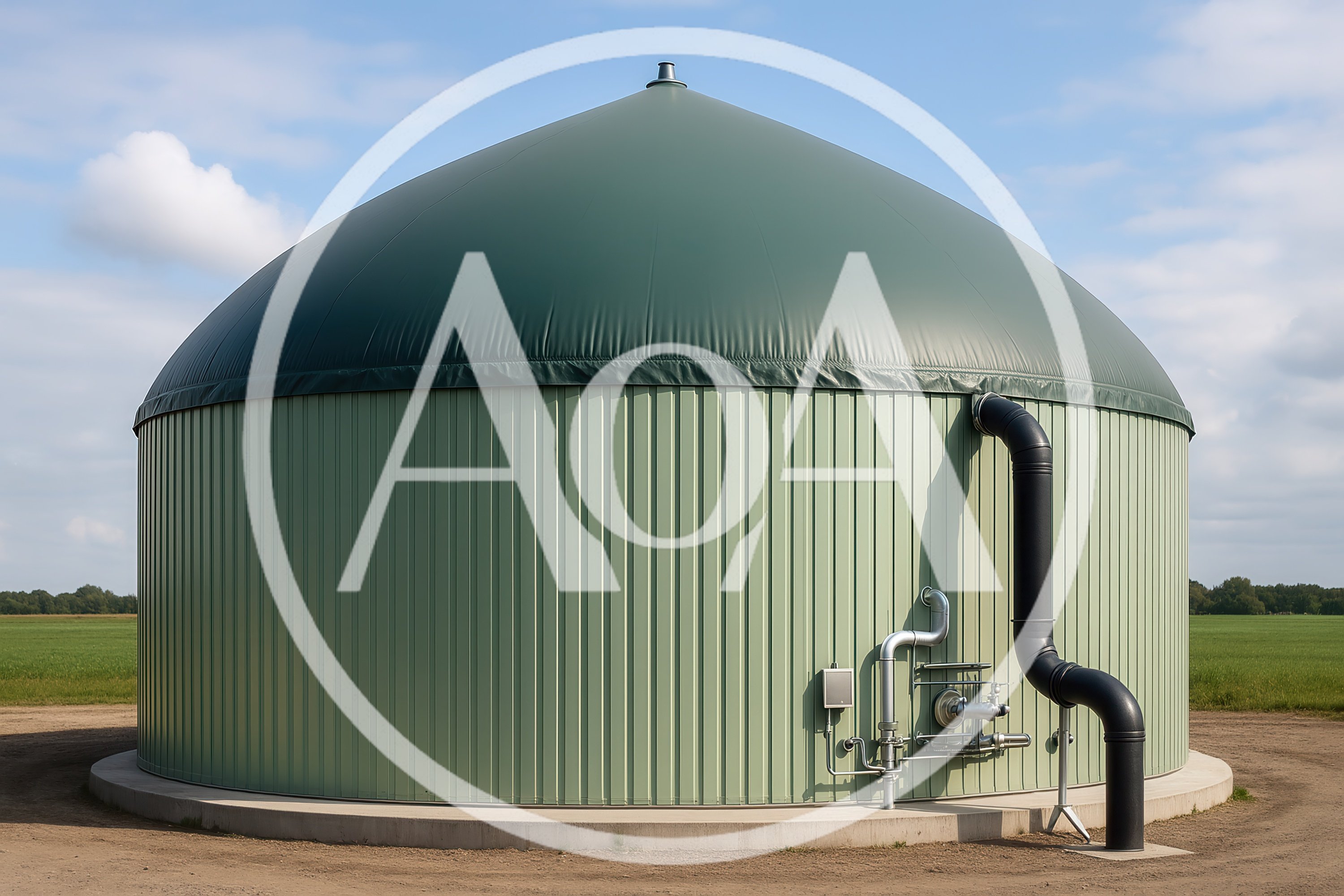 Biogas Digester Tank In A Rural Field