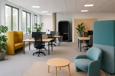 Modern Open Plan Office With Contemporary Furniture