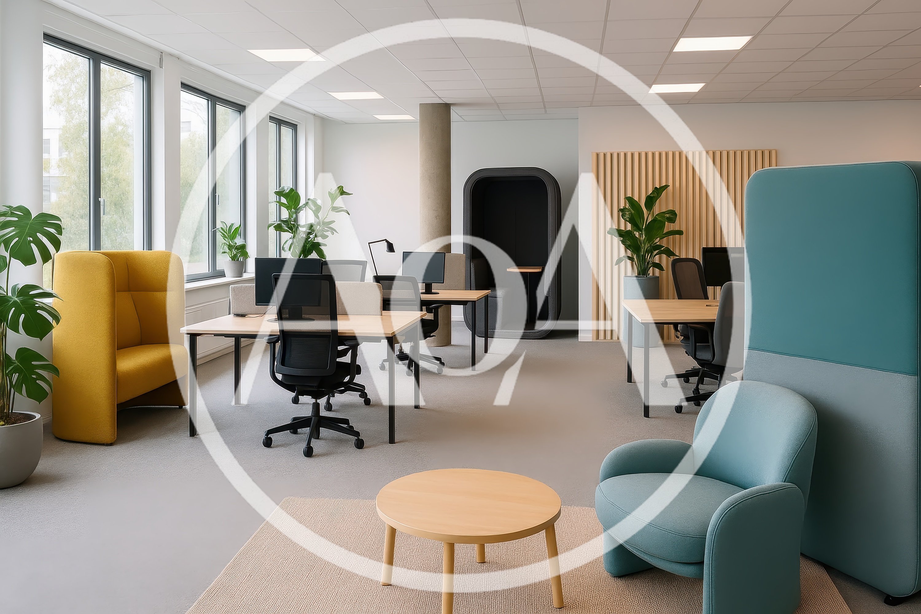 Modern Open Plan Office With Contemporary Furniture