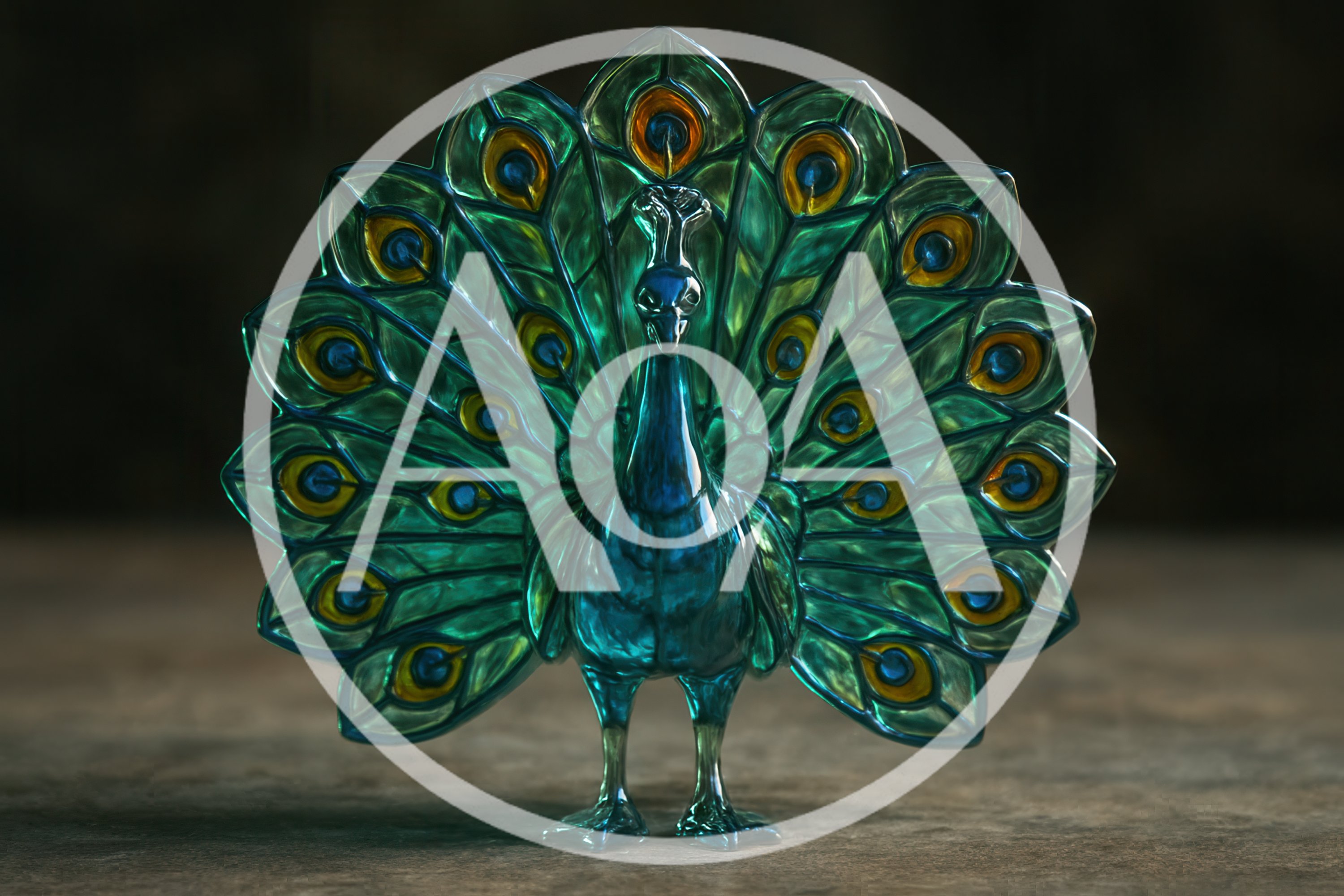 Glass Peacock Figurine With Intricate Feather Details