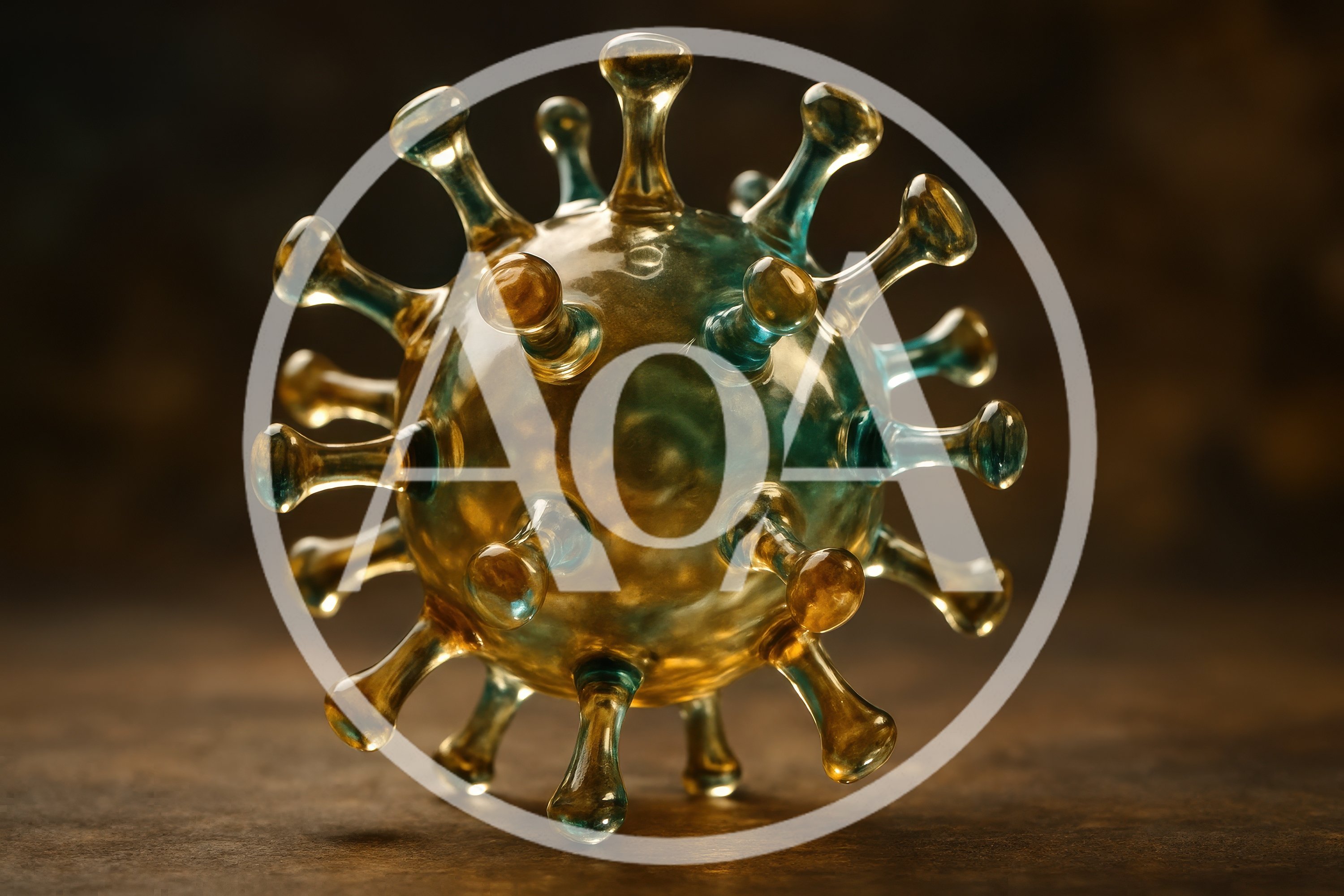 Glass Sculpture Of A Coronavirus Particle