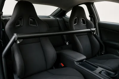 Interior View Of A Sports Car With Roll Cage