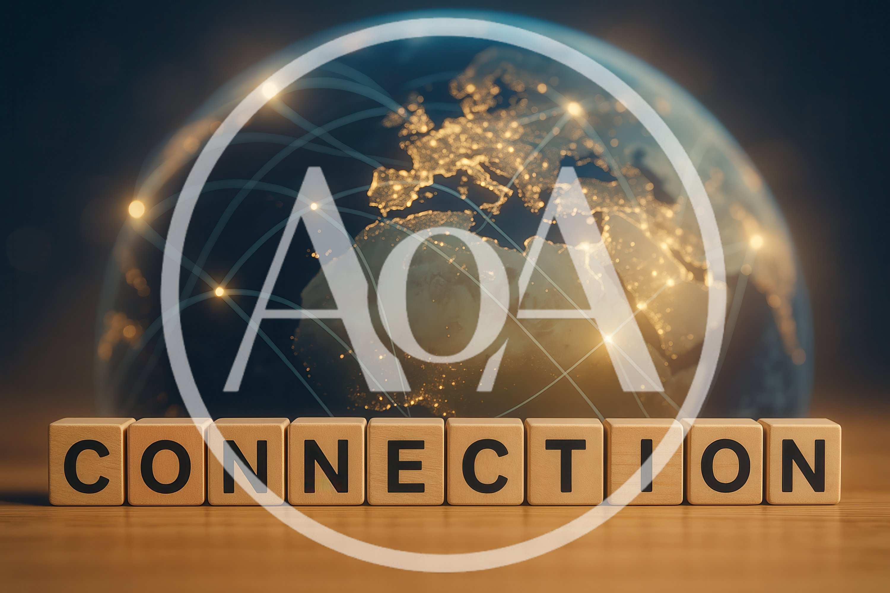 Wooden Blocks Spelling Connection With Global Network Globe