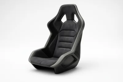 Modern Black Carbon Fiber Racing Bucket Seat