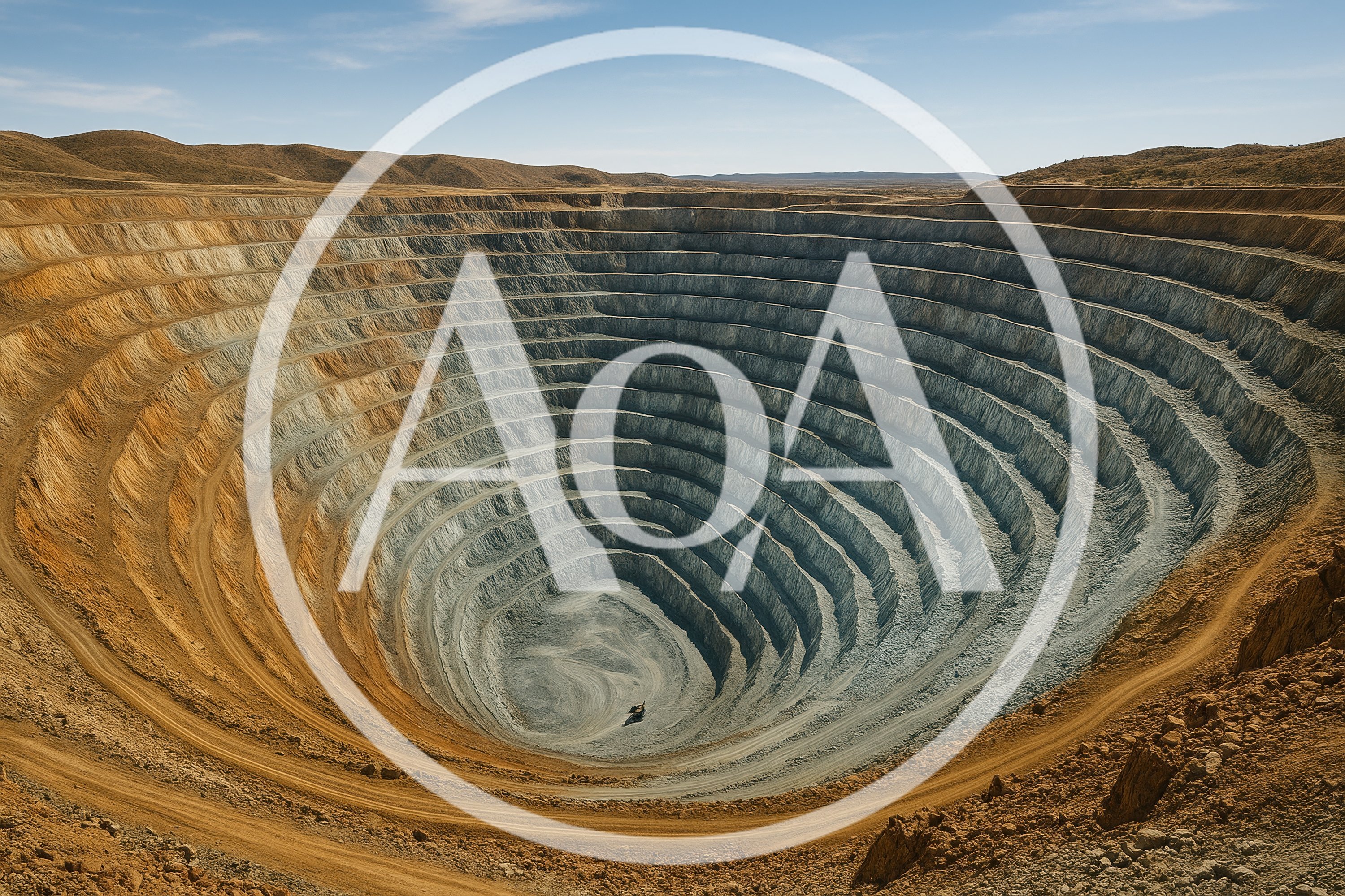 Aerial View Of A Massive Open Pit Mine