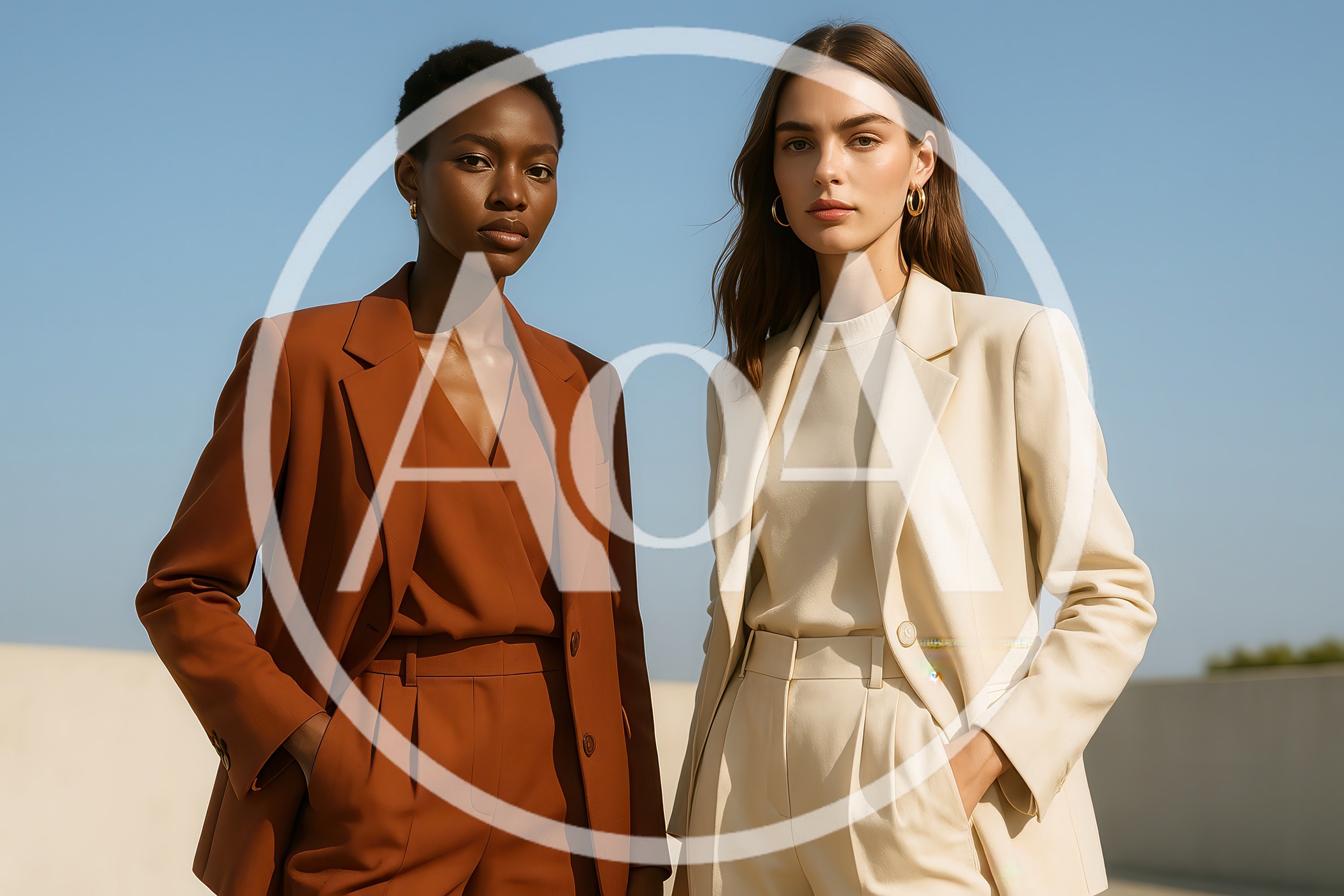 Two Professional Women In Tailored Suits Outdoors
