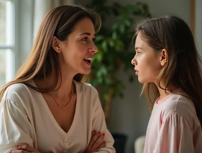 Mother And Daughter Having A Heartfelt Conversation