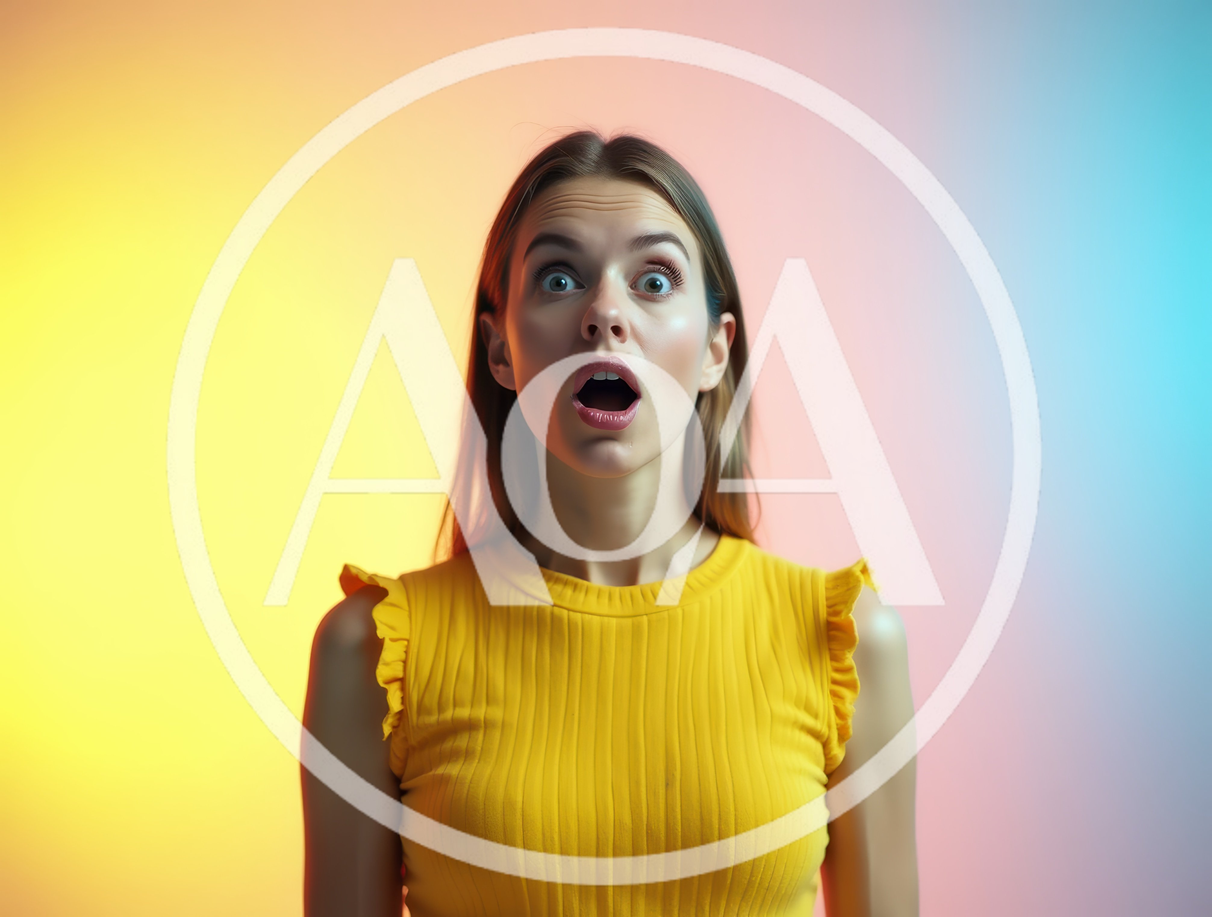 Surprised Young Woman With Open Mouth