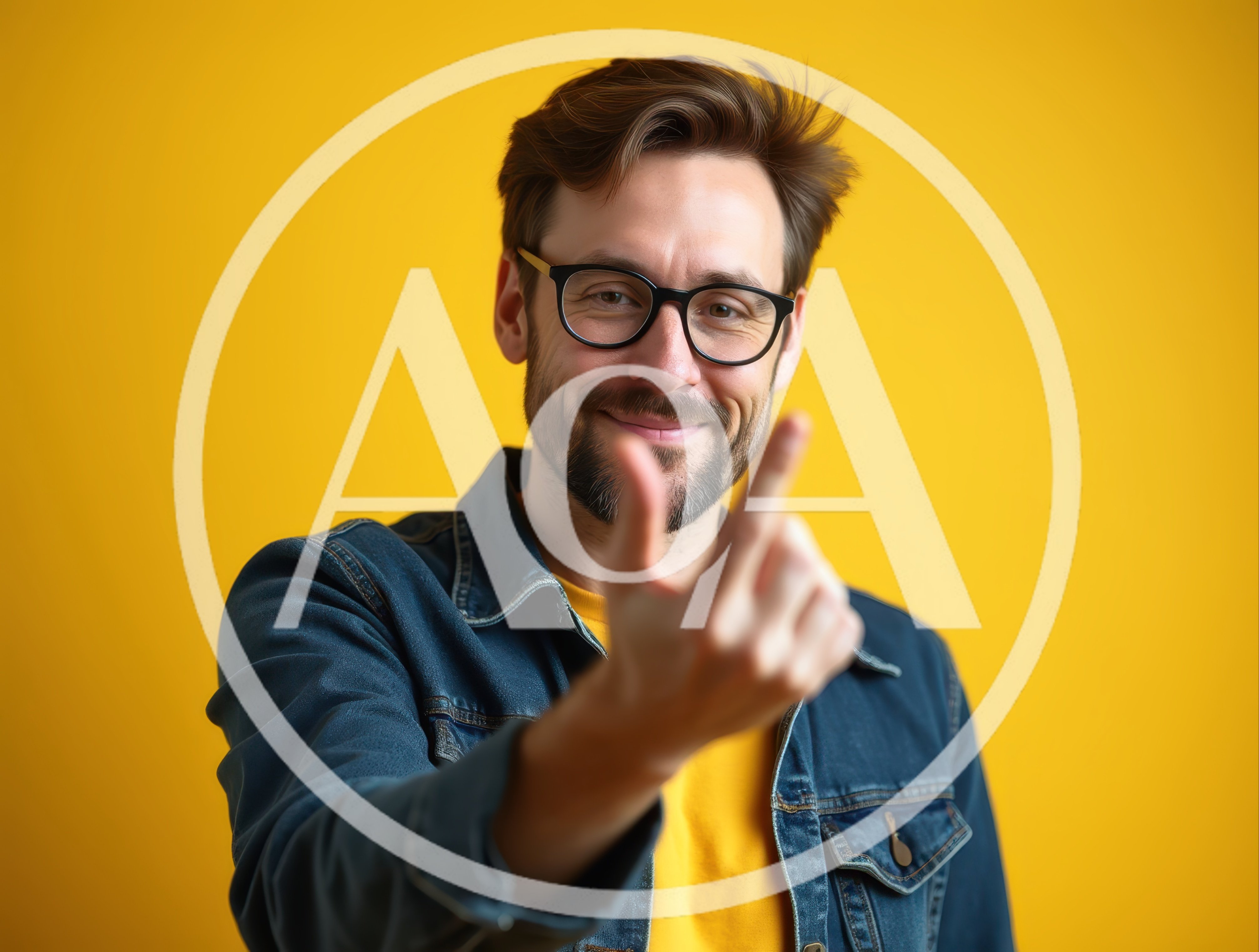 Man Gesturing Come Here With Hand Against Yellow Background