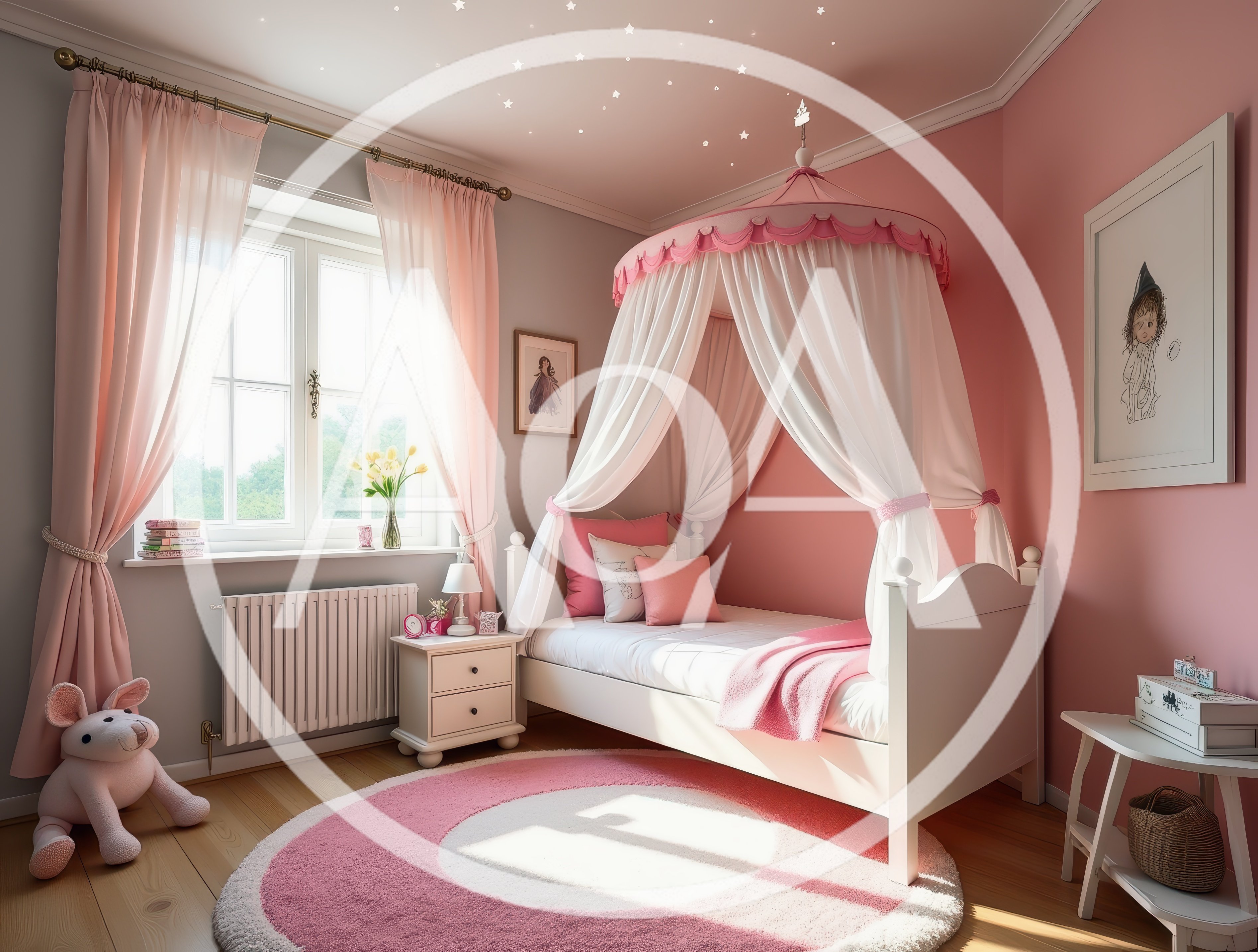 Cozy Pink Princess Themed Bedroom Interior