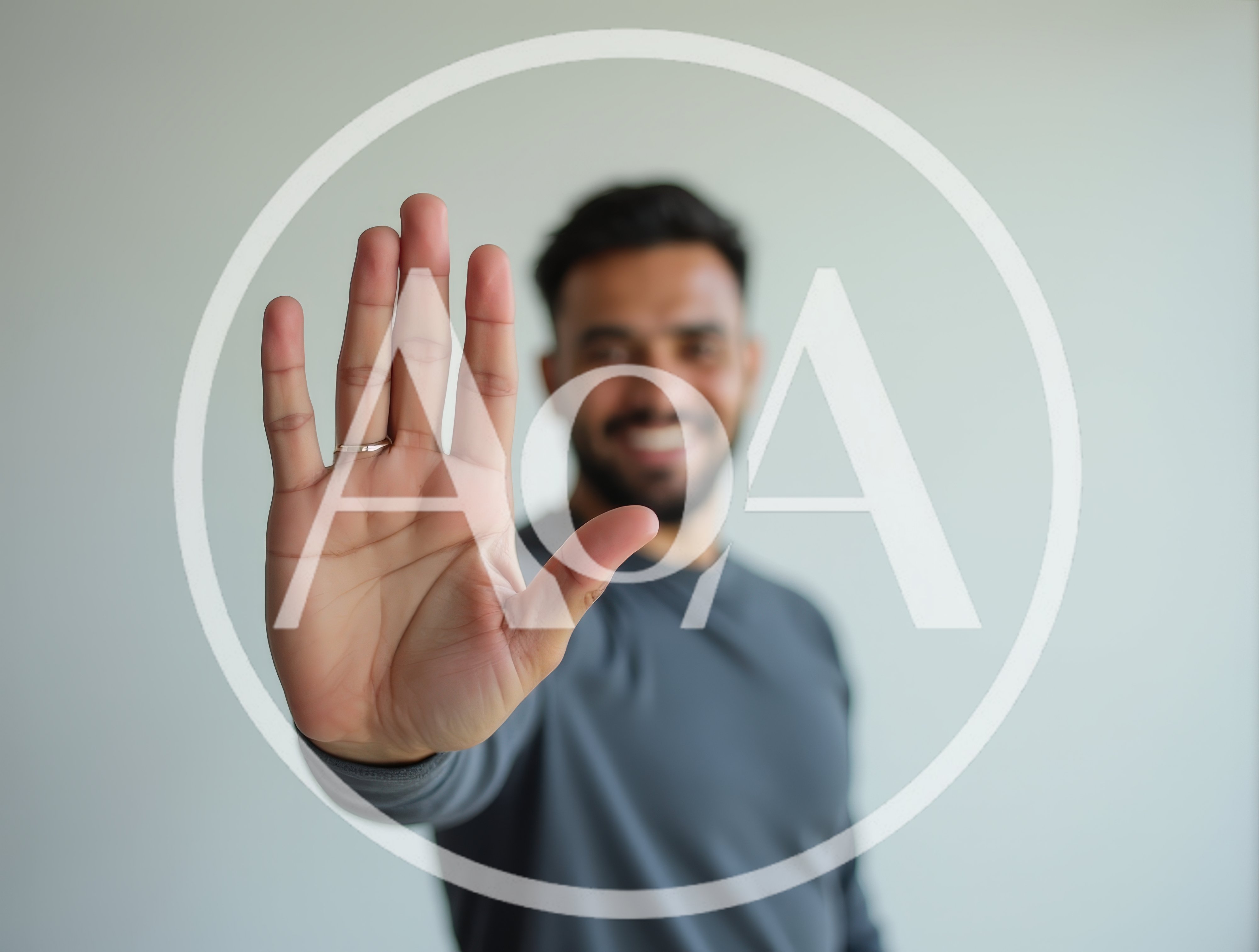 Man Holding Hand Up In Stop Gesture