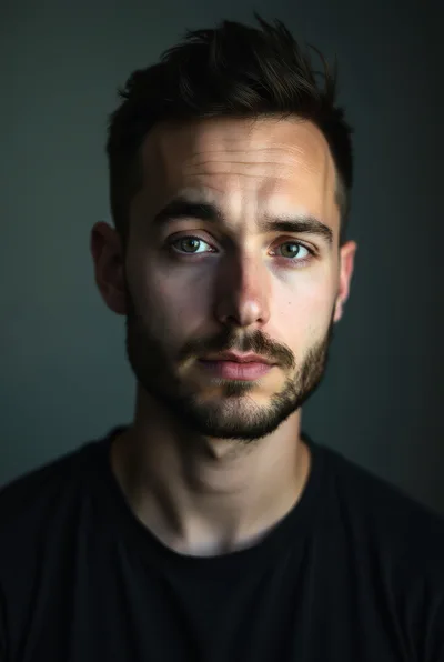 Portrait Of A Young Man With Stubble