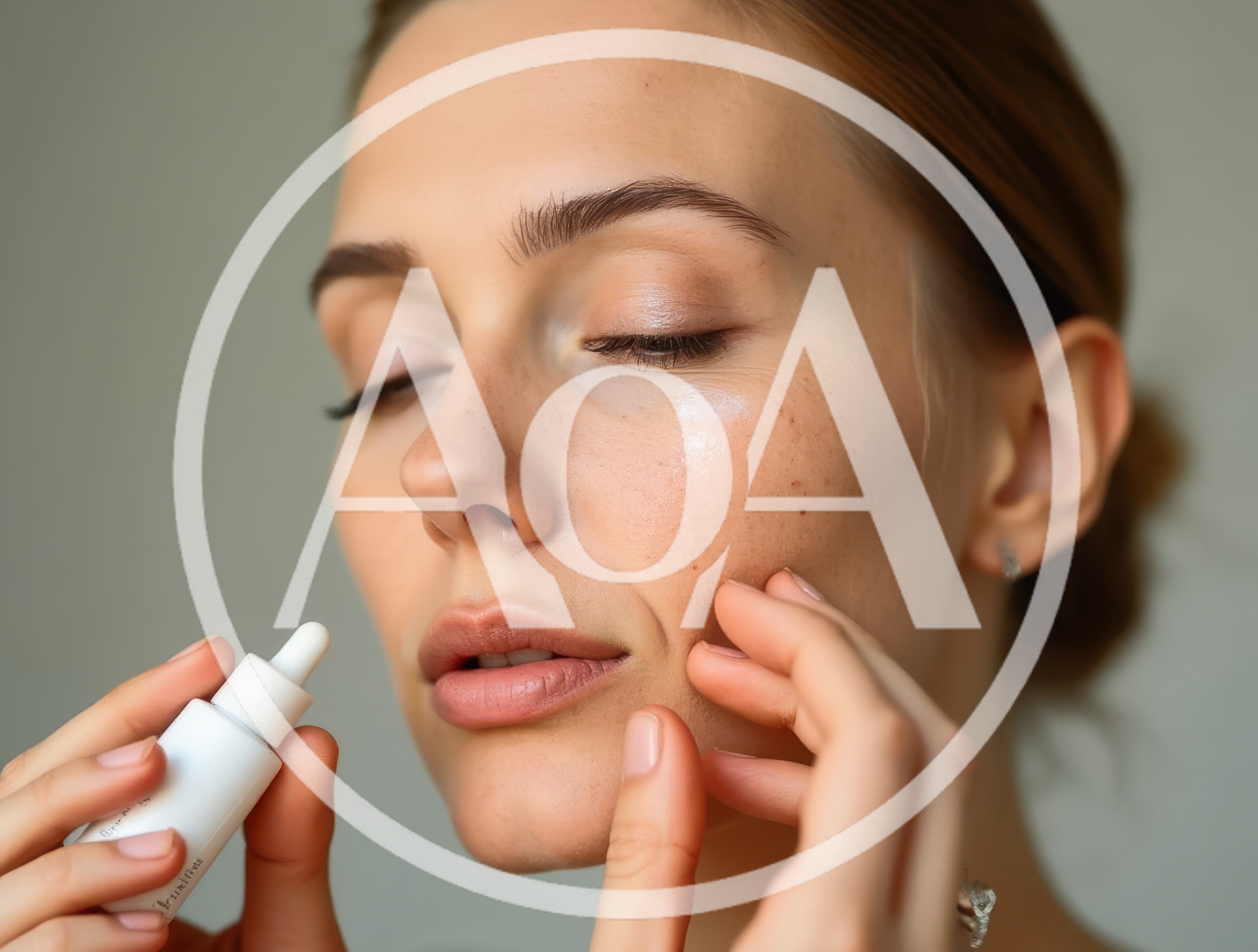 Young Woman Applying Skincare Serum To Her Face