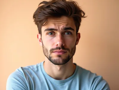 Portrait Of A Young Man With Stubble