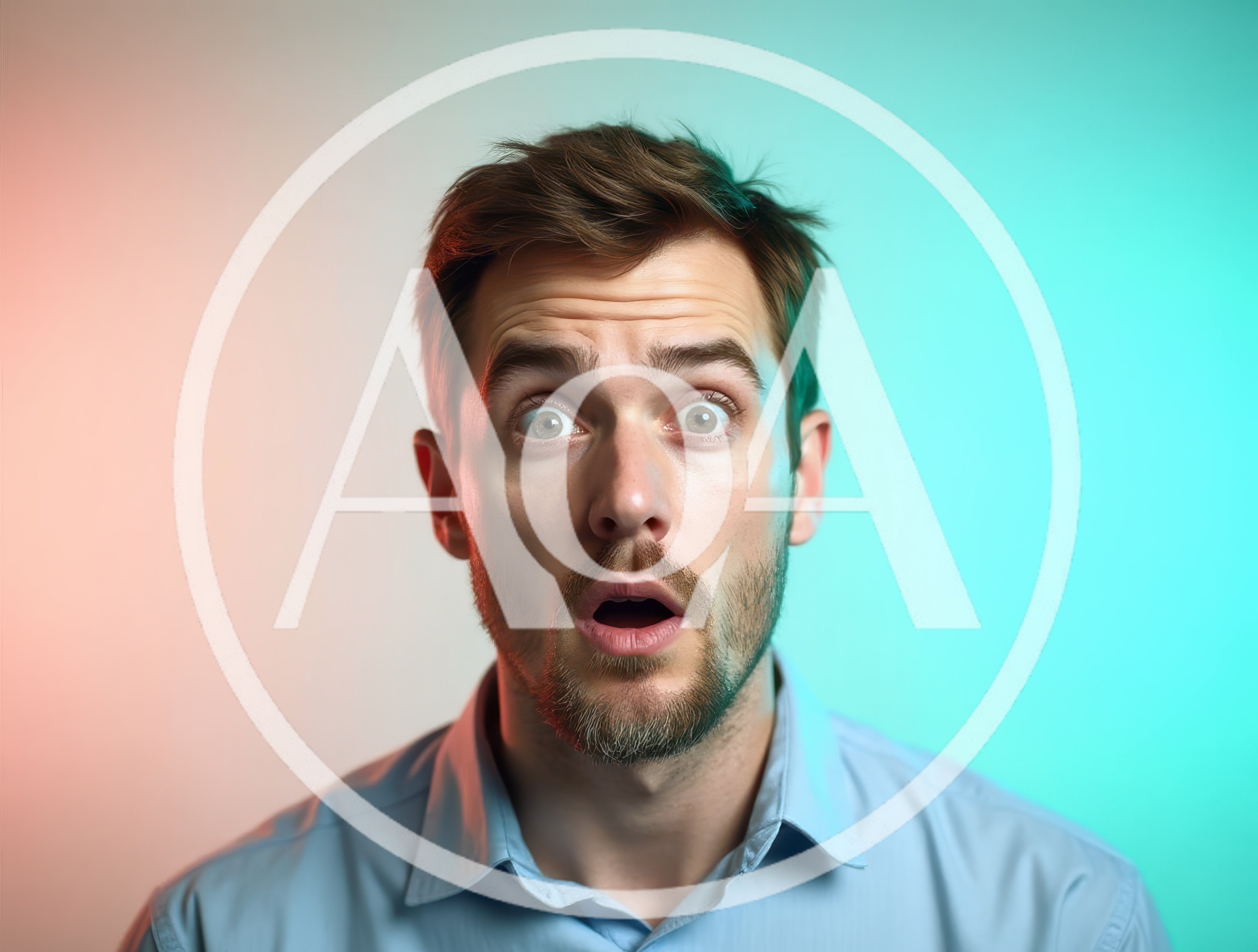 Surprised Man With Wide Eyes And Open Mouth