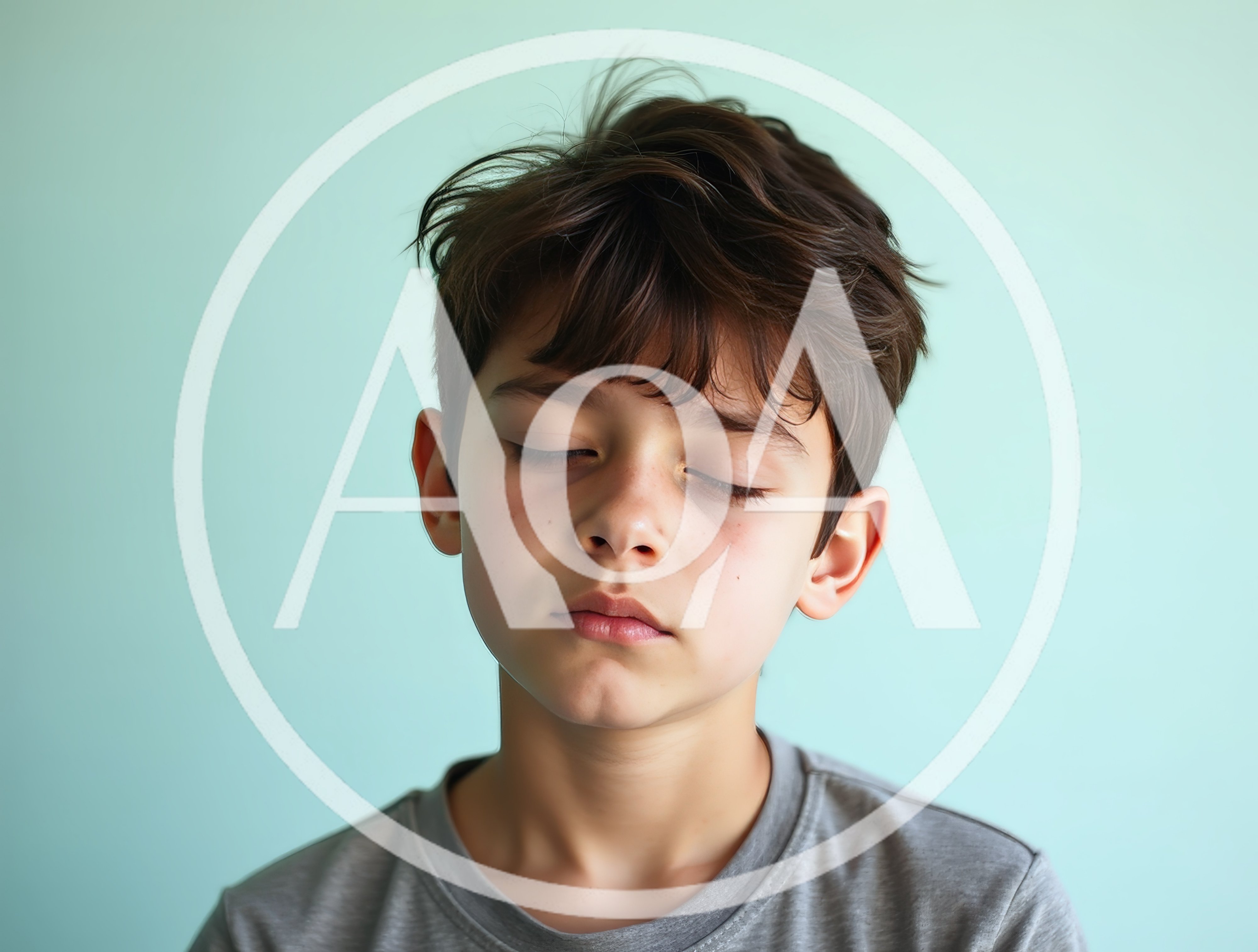 Portrait Of A Young Boy With Eyes Closed