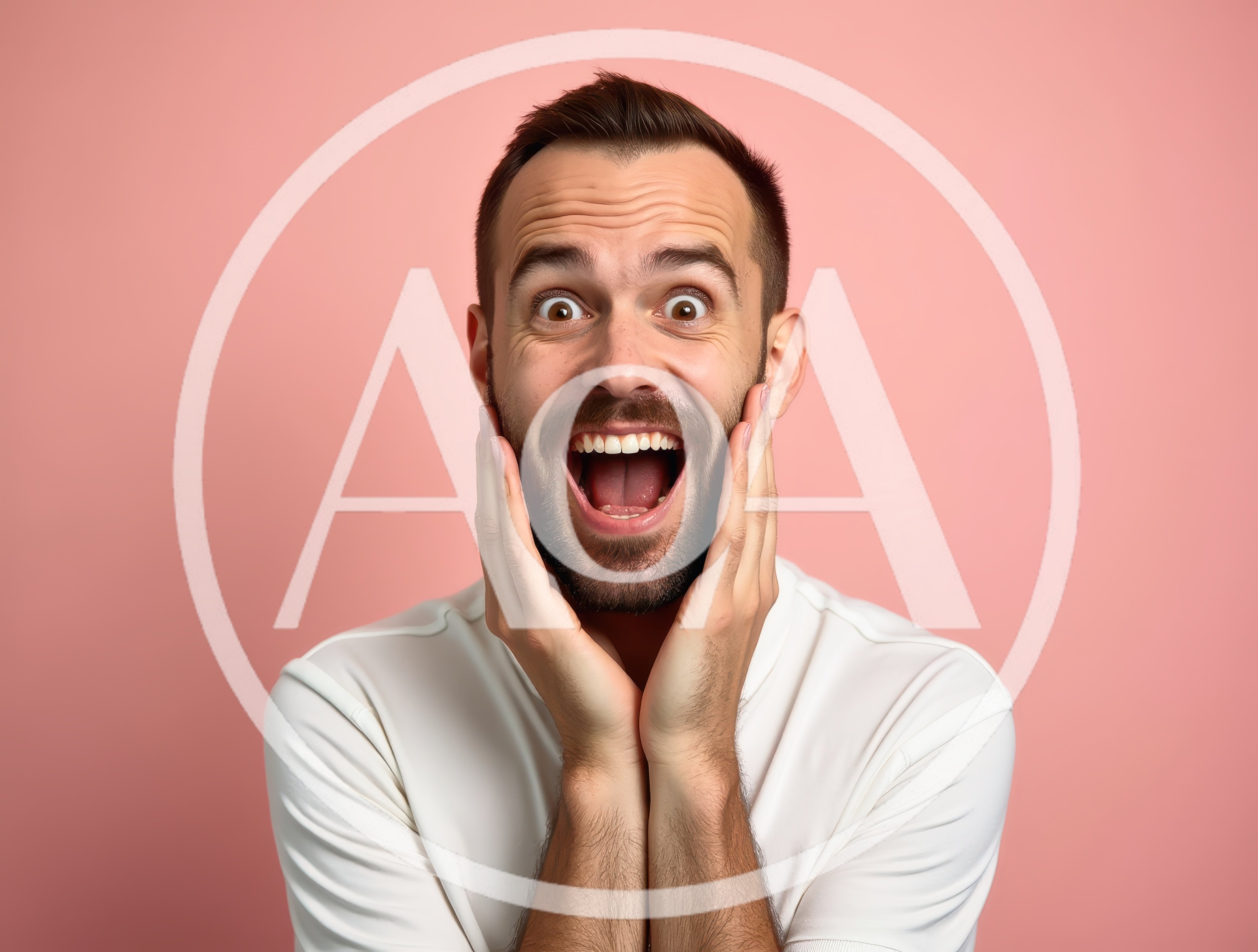 Surprised Man With Wide Eyes And Open Mouth