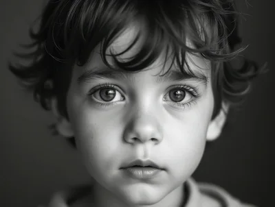 Close Up Portrait Of A Young Child