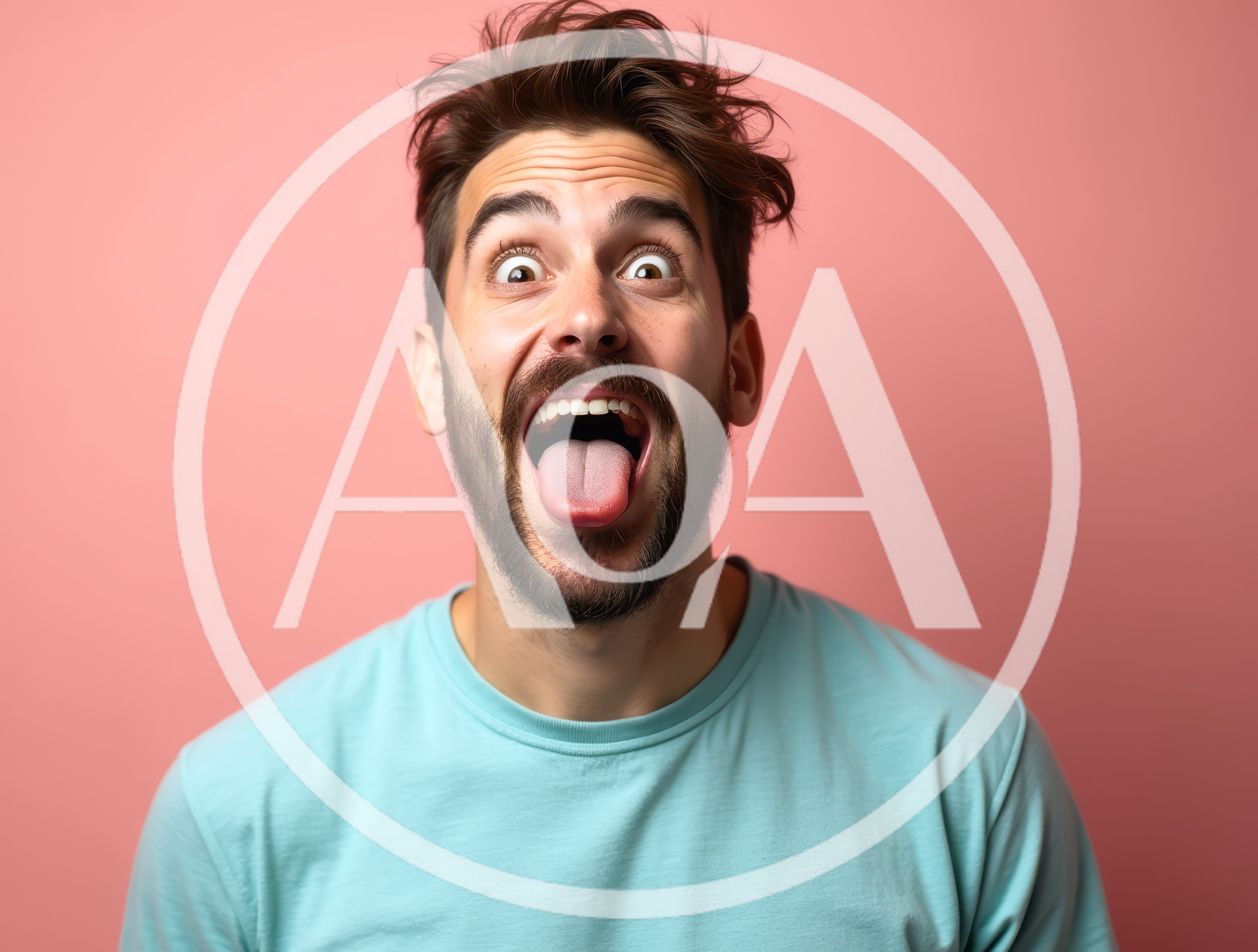 Young Man Making A Silly Face With Tongue Out