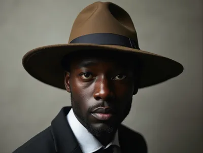 Portrait Of A Sophisticated Man In A Fedora