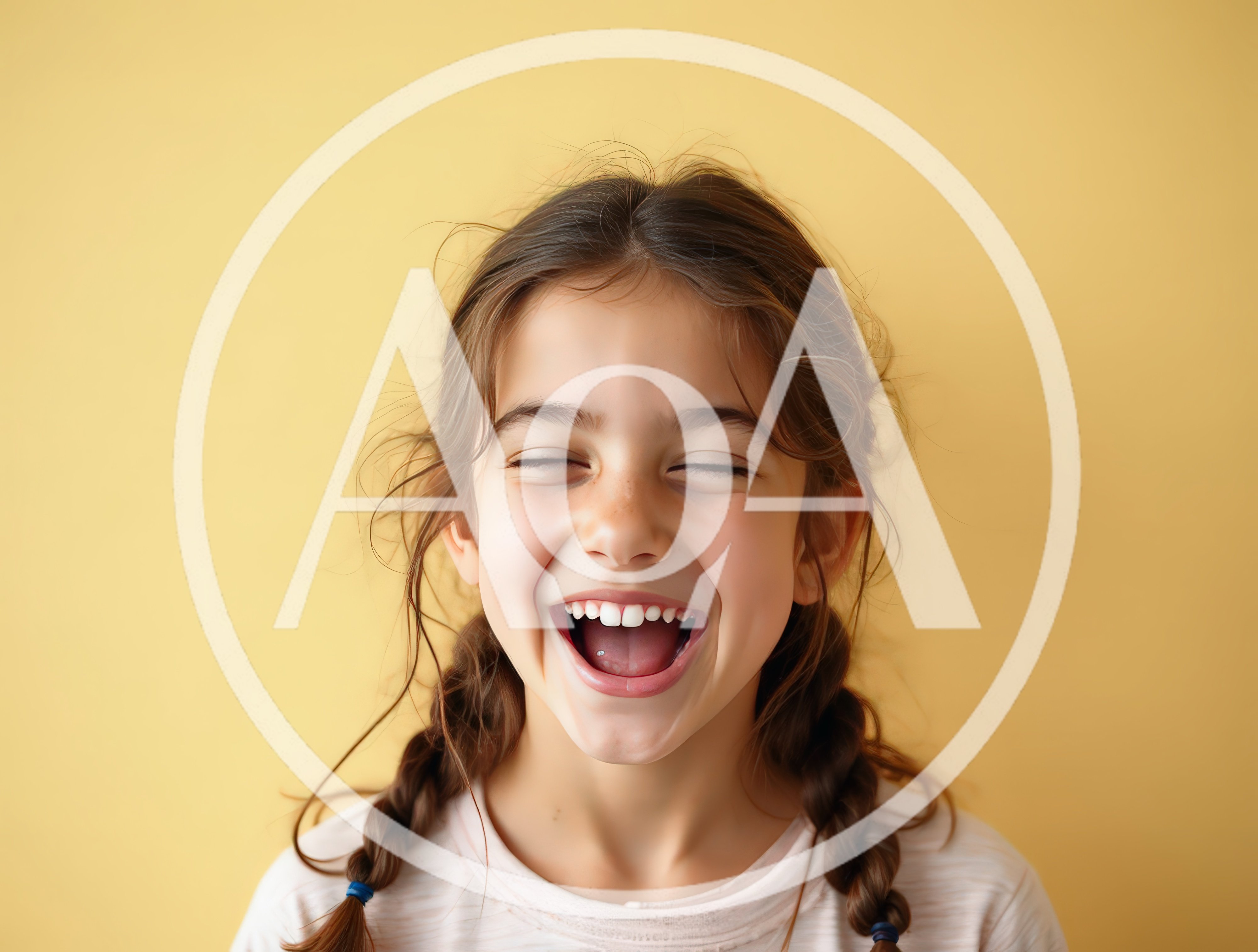 Happy Young Girl Laughing With Eyes Closed