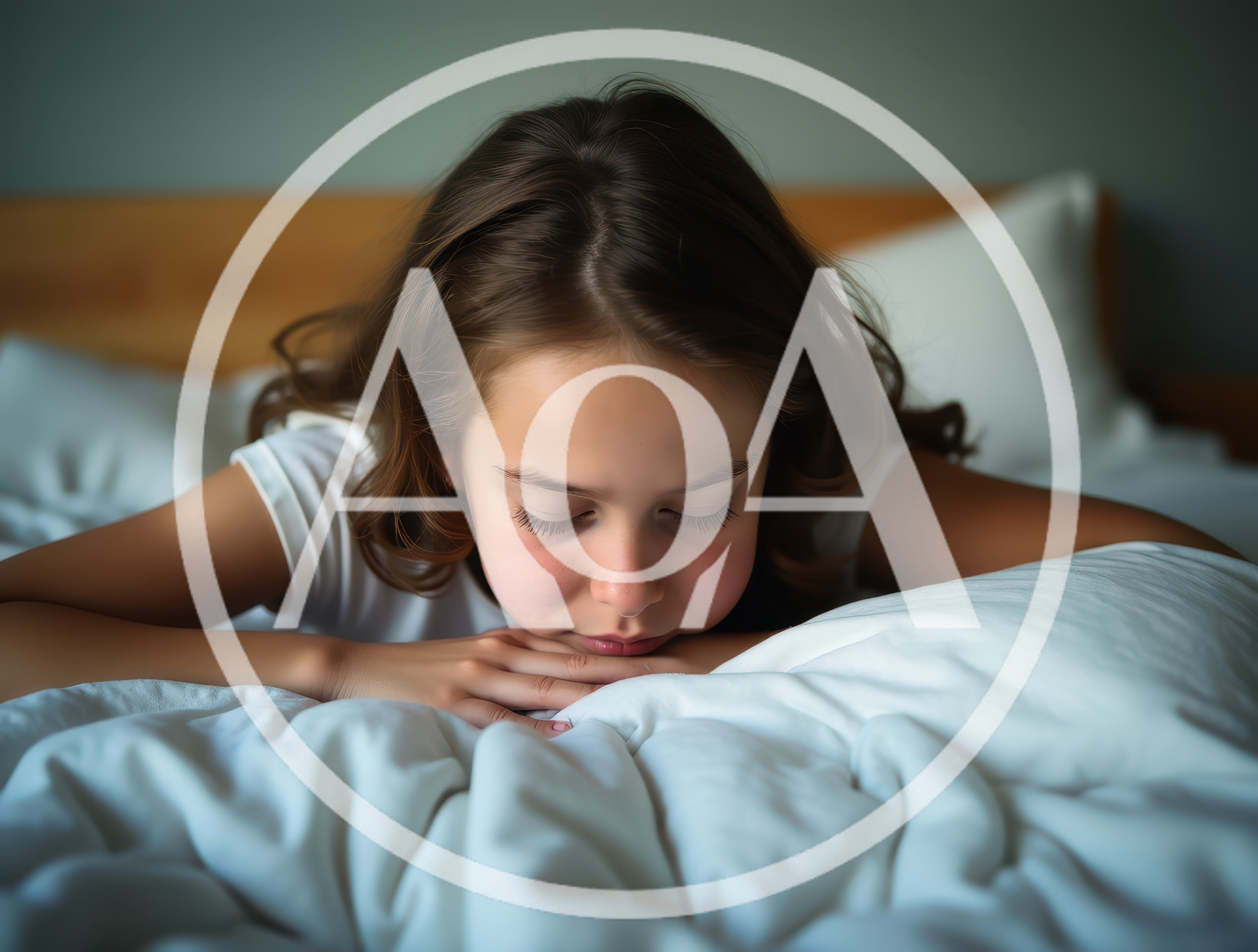 Young Girl Resting Her Head On Bedding