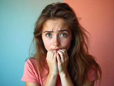 Young Woman Expressing Anxiety And Nervousness
