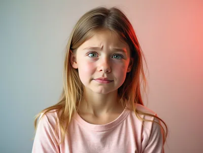 Portrait Of A Sad Young Girl