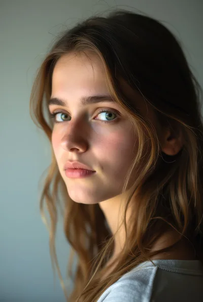 Portrait Of A Young Woman With Natural Makeup