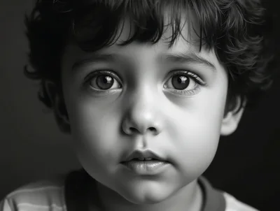Close Up Portrait Of A Young Child