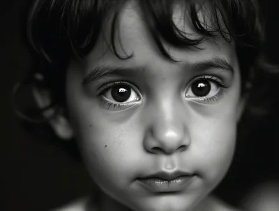 Close Up Portrait Of A Young Child