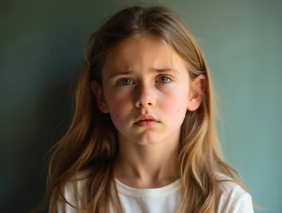 Portrait Of A Sad Young Girl