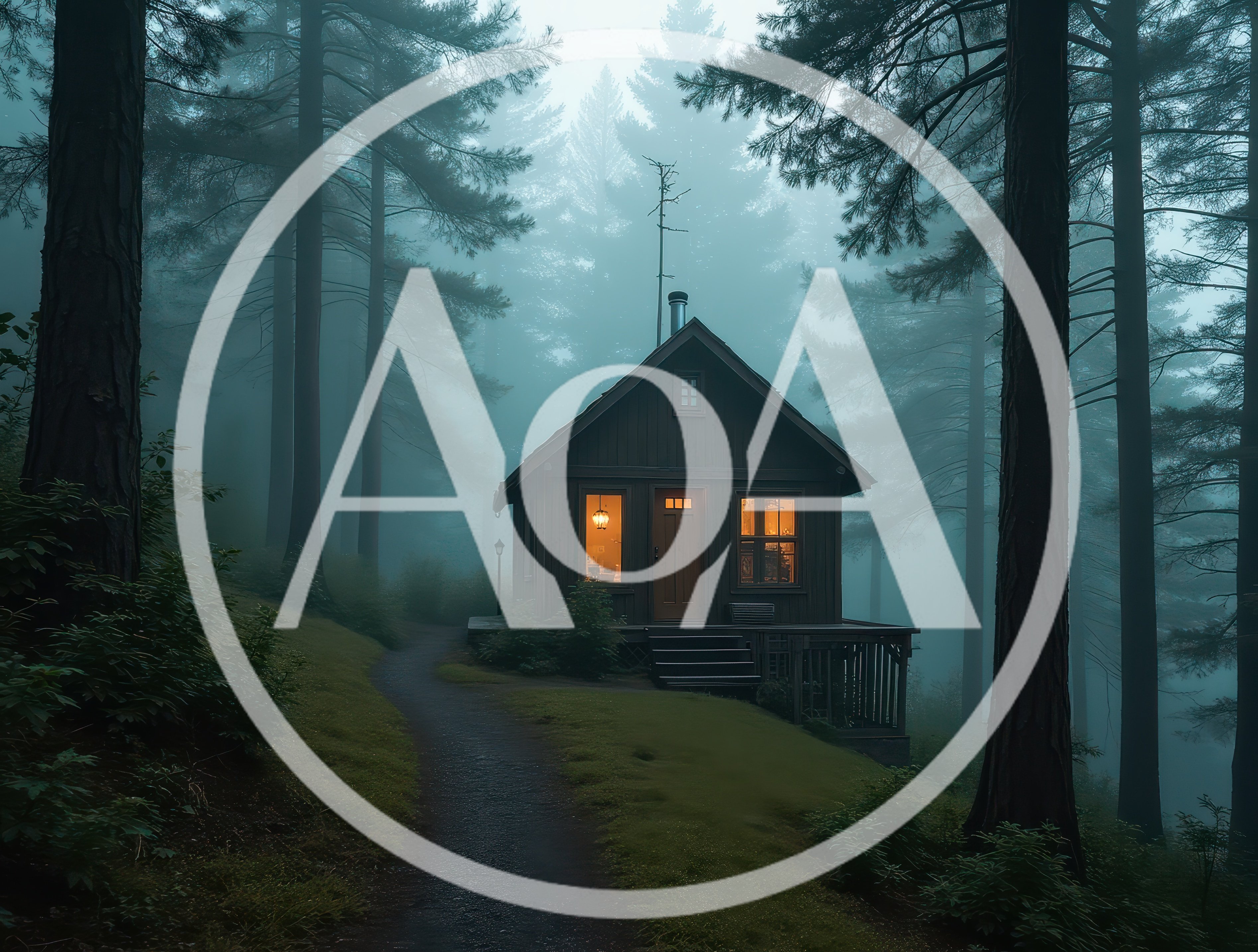 Cozy Wooden Cabin In A Misty Forest