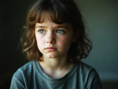 Portrait Of A Young Child With Expressive Eyes
